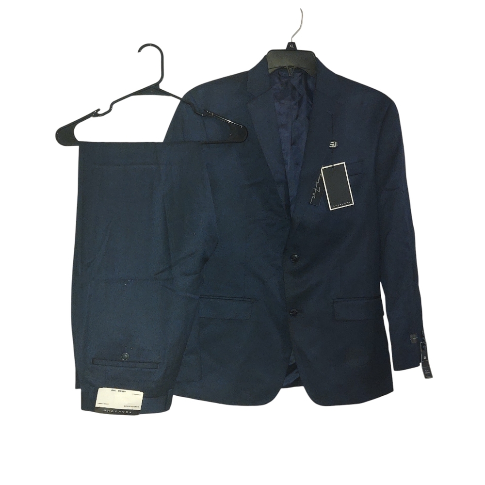 NWT Sean John Navy Blue Suit Set 40 Reg 34 W